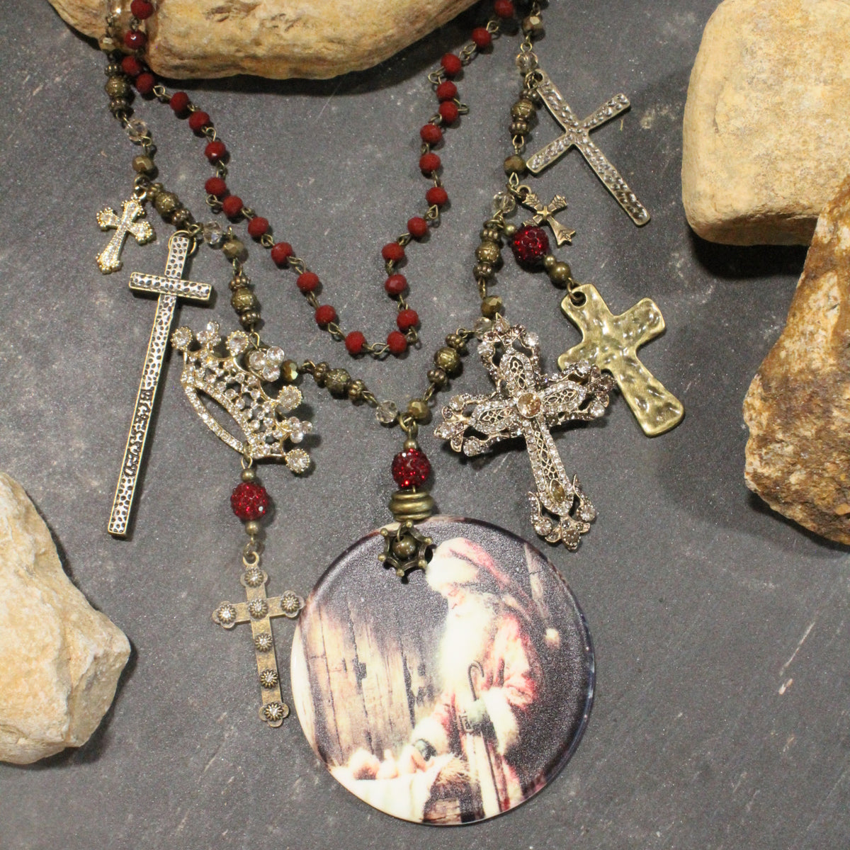 Our Saviors Birth Charm'd Necklace