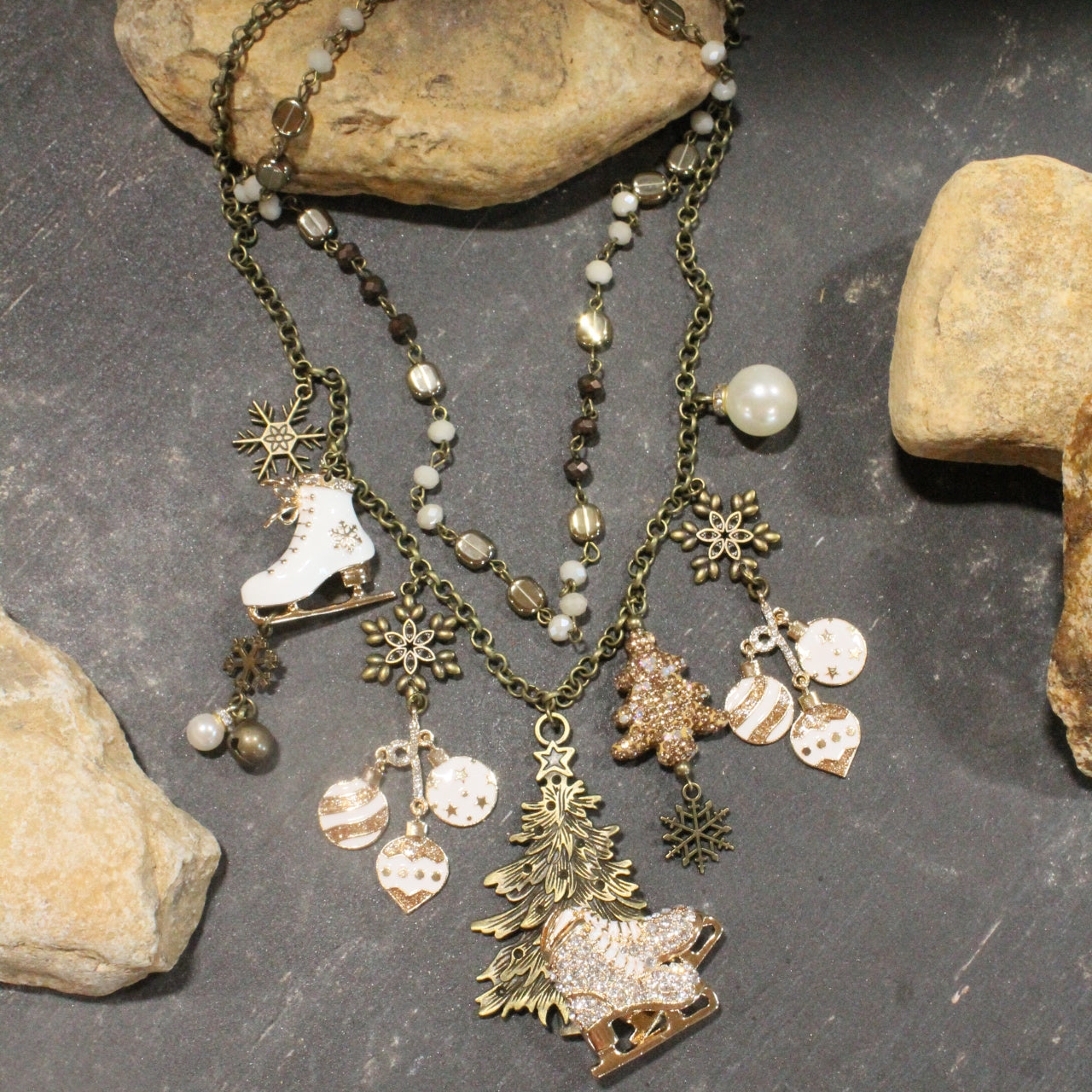 Meet Me At The Ice Rink Charm'd Necklace