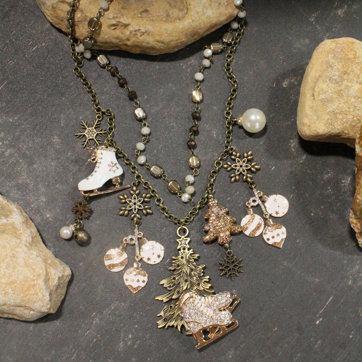 Meet Me At The Ice Rink Charm'd Necklace