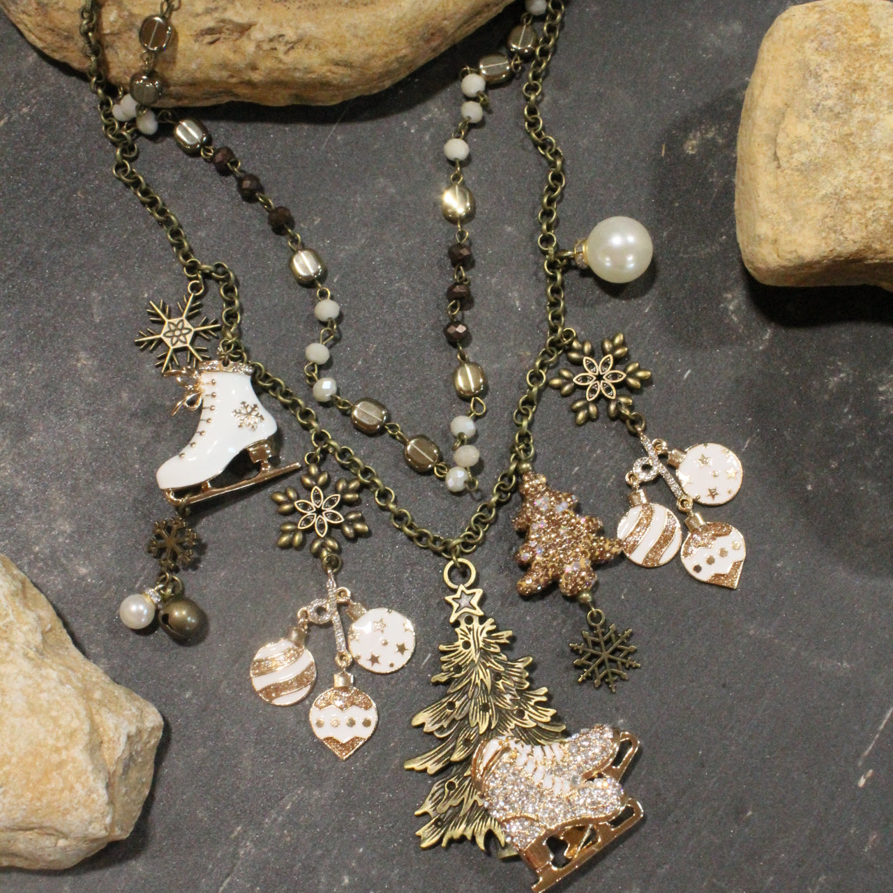 Meet Me At The Ice Rink Charm'd Necklace