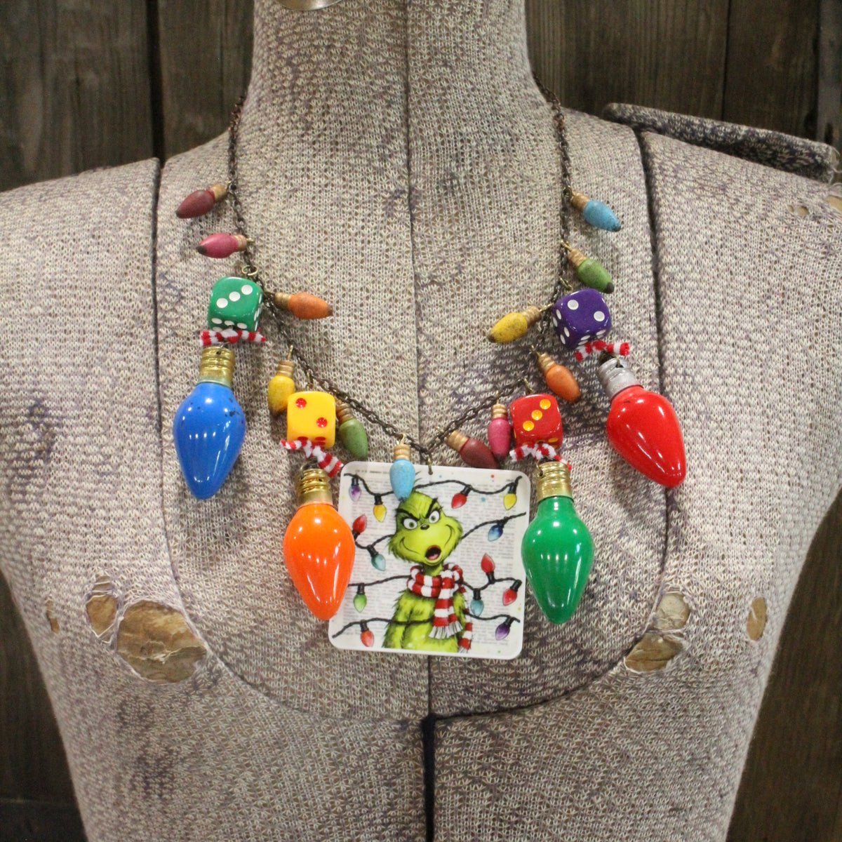 All Tangled Up In Lights... Grinch Charm'd Necklace