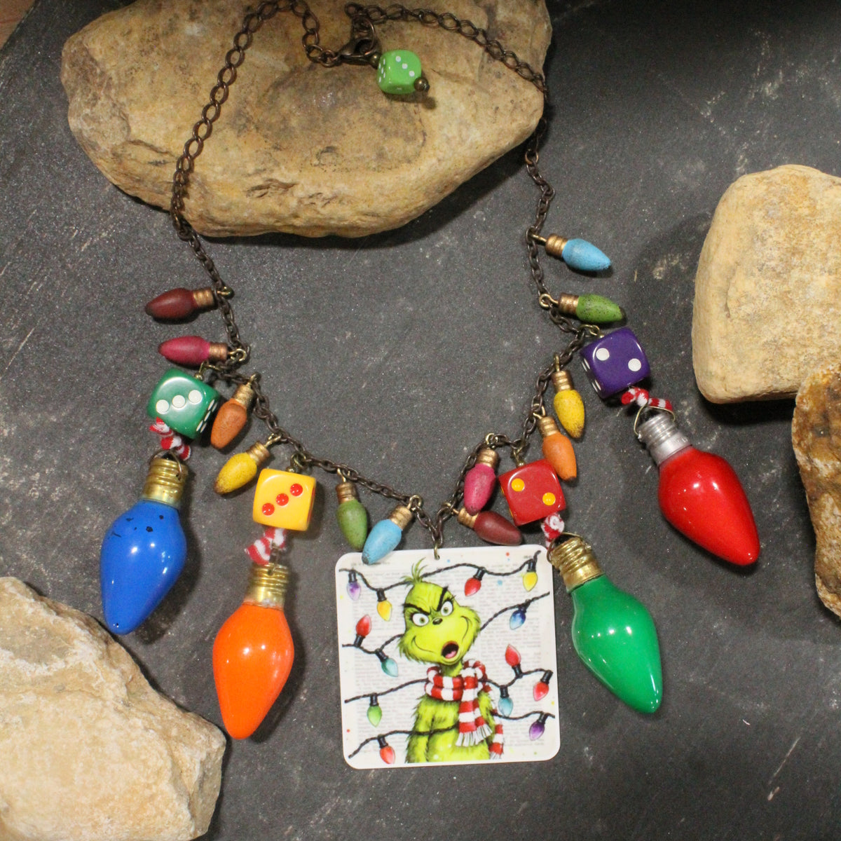 All Tangled Up In Lights... Grinch Charm'd Necklace