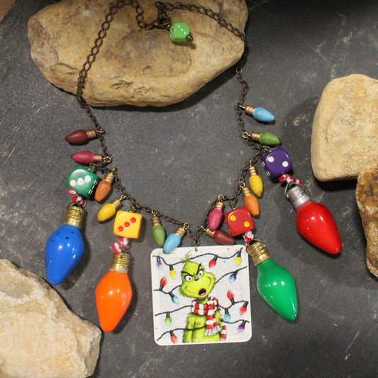 All Tangled Up In Lights... Grinch Charm'd Necklace