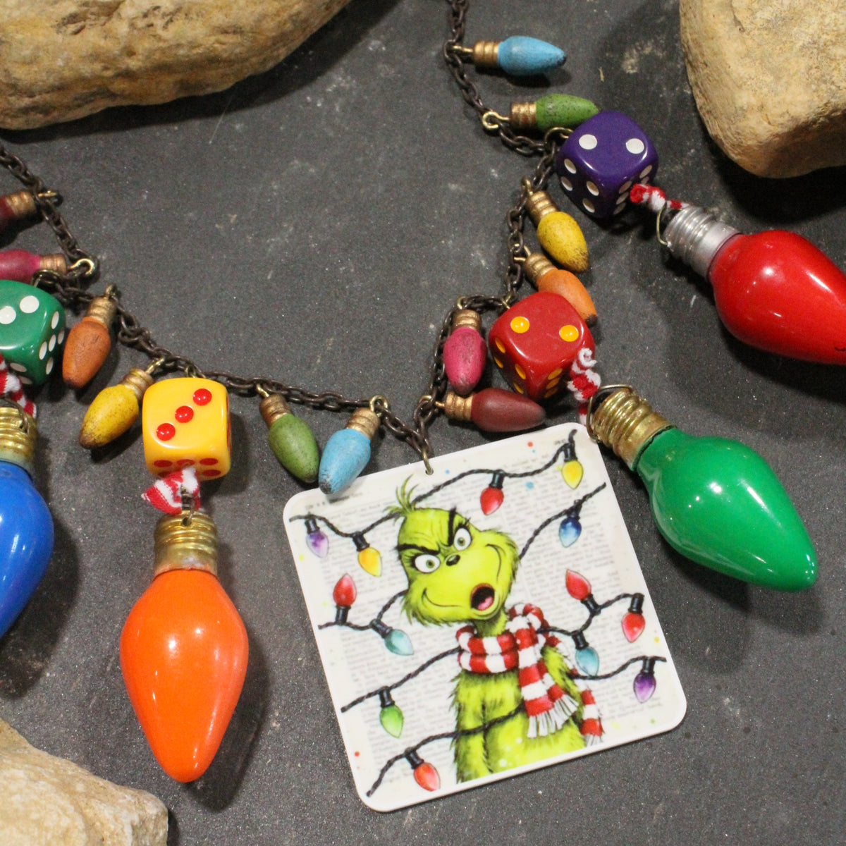 All Tangled Up In Lights... Grinch Charm'd Necklace