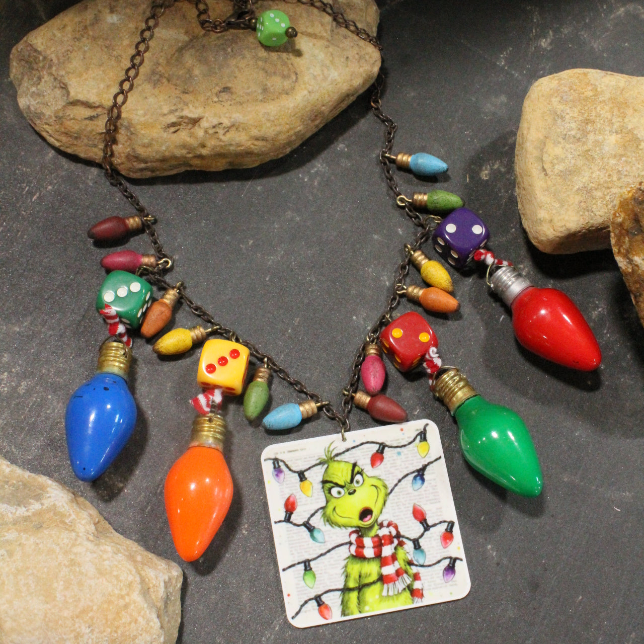 All Tangled Up In Lights... Grinch Charm'd Necklace