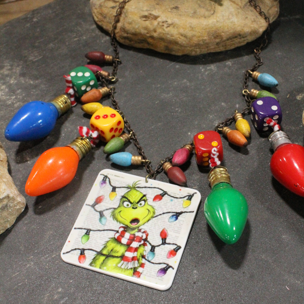 All Tangled Up In Lights... Grinch Charm'd Necklace