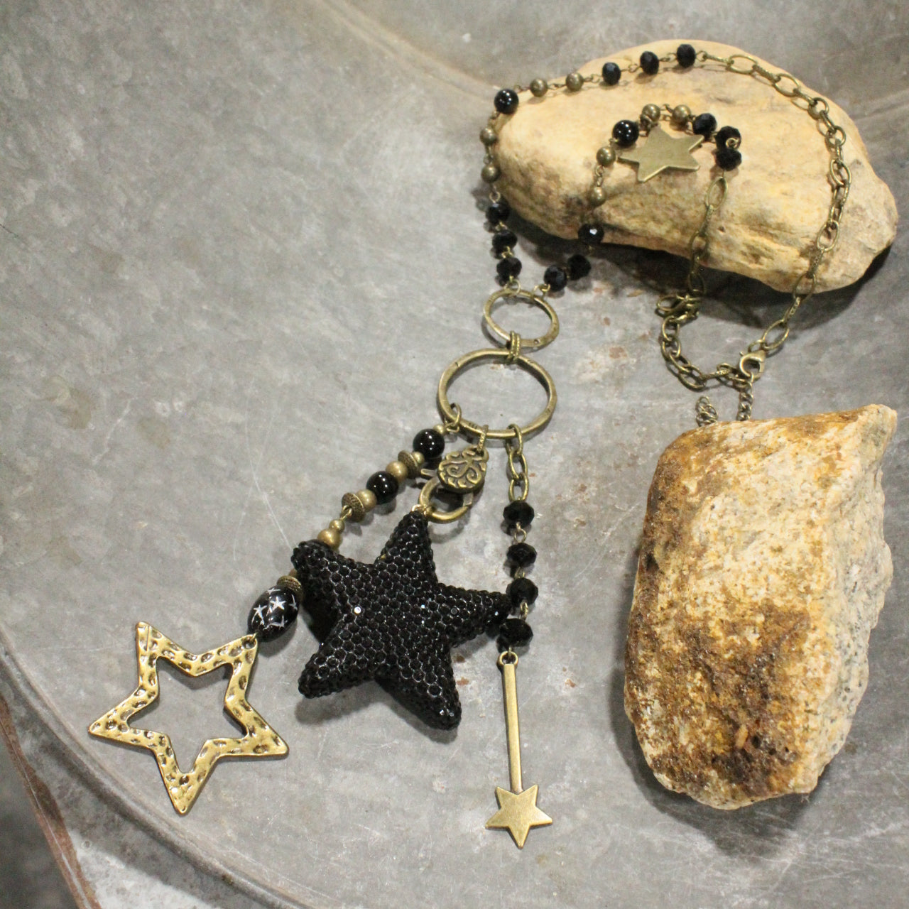 Black As The Night Sky Star Necklace