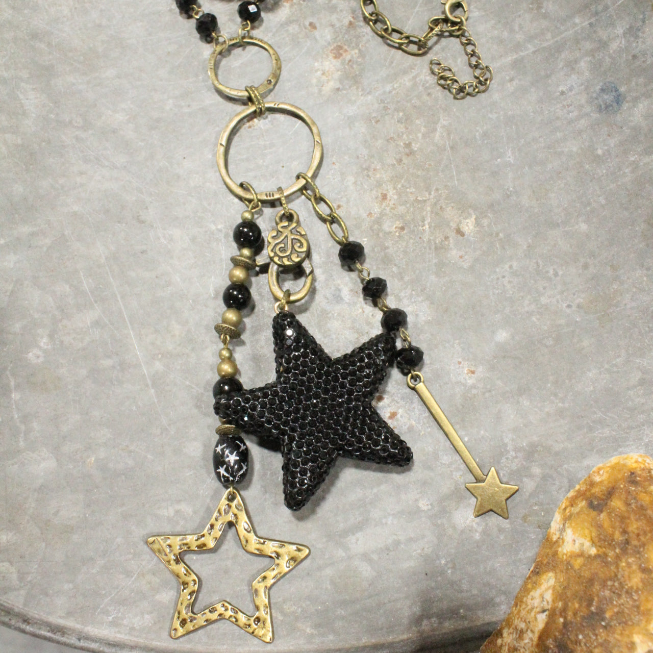 Black As The Night Sky Star Necklace
