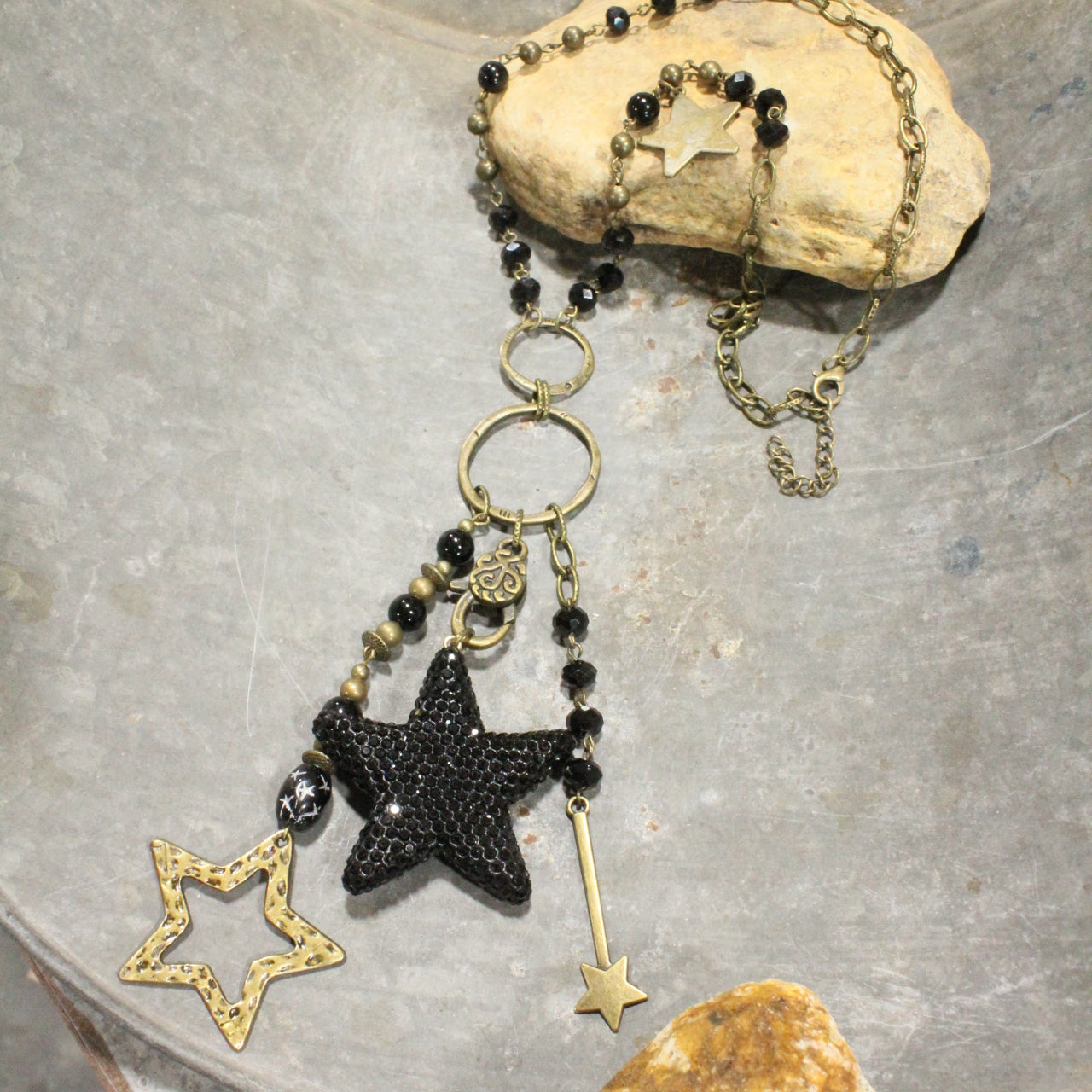 Black As The Night Sky Star Necklace