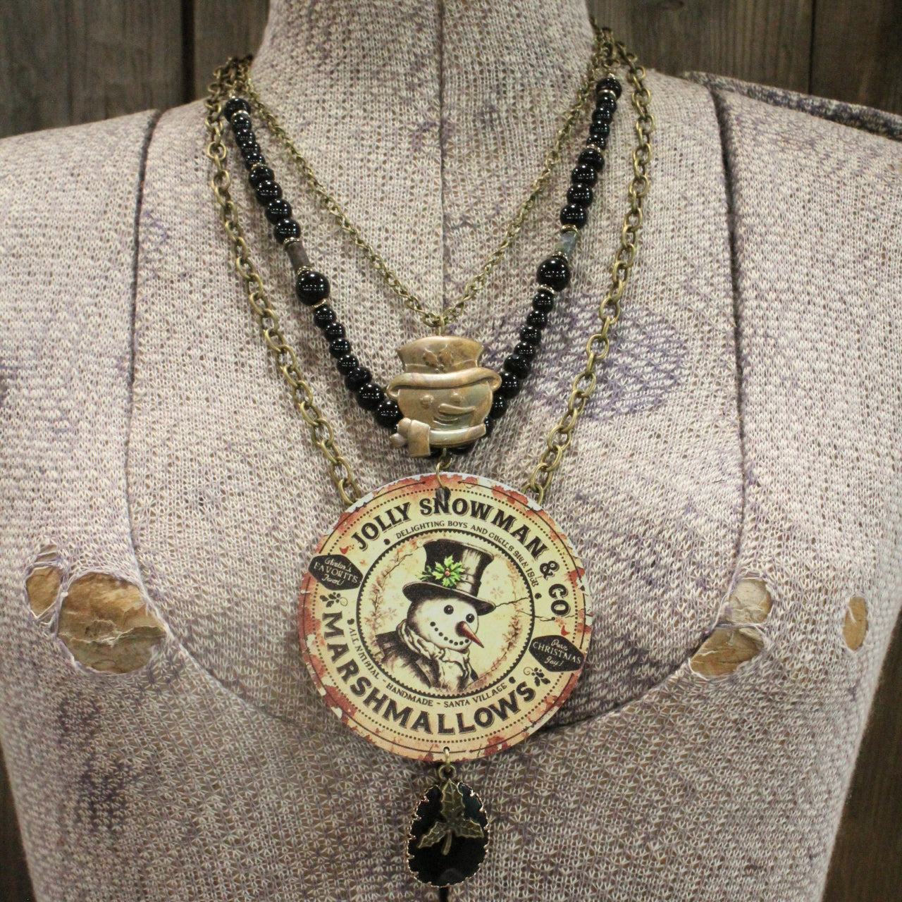Jolly Snowman And Co. Layered Necklace