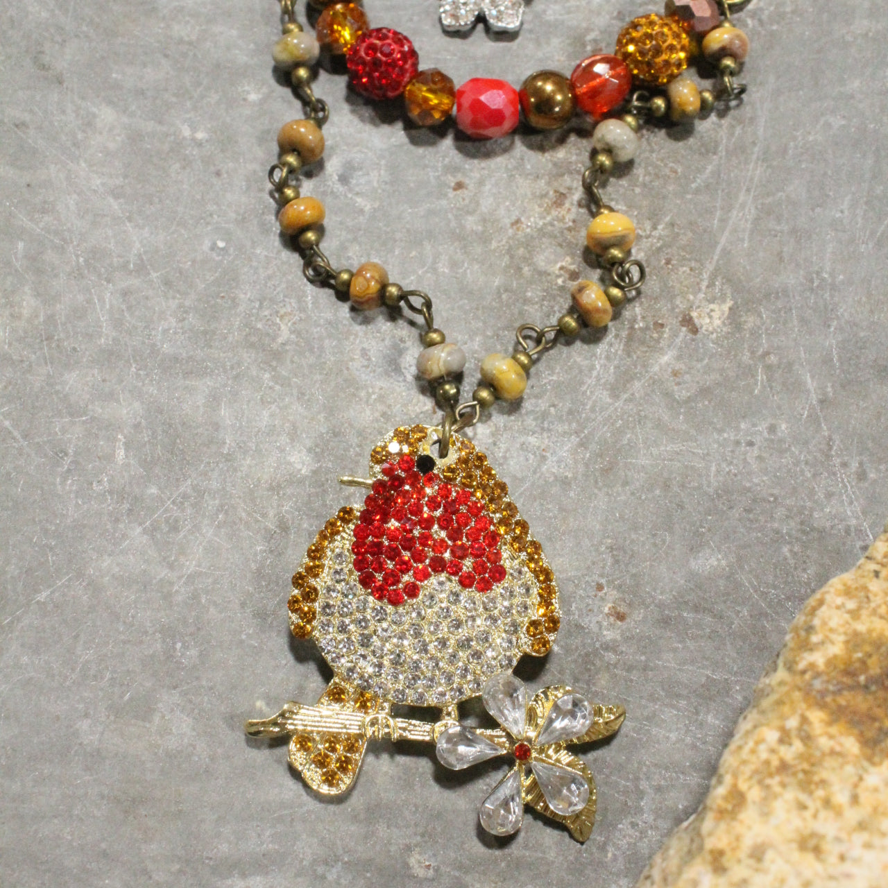 Robin Red Breast Layered Necklace