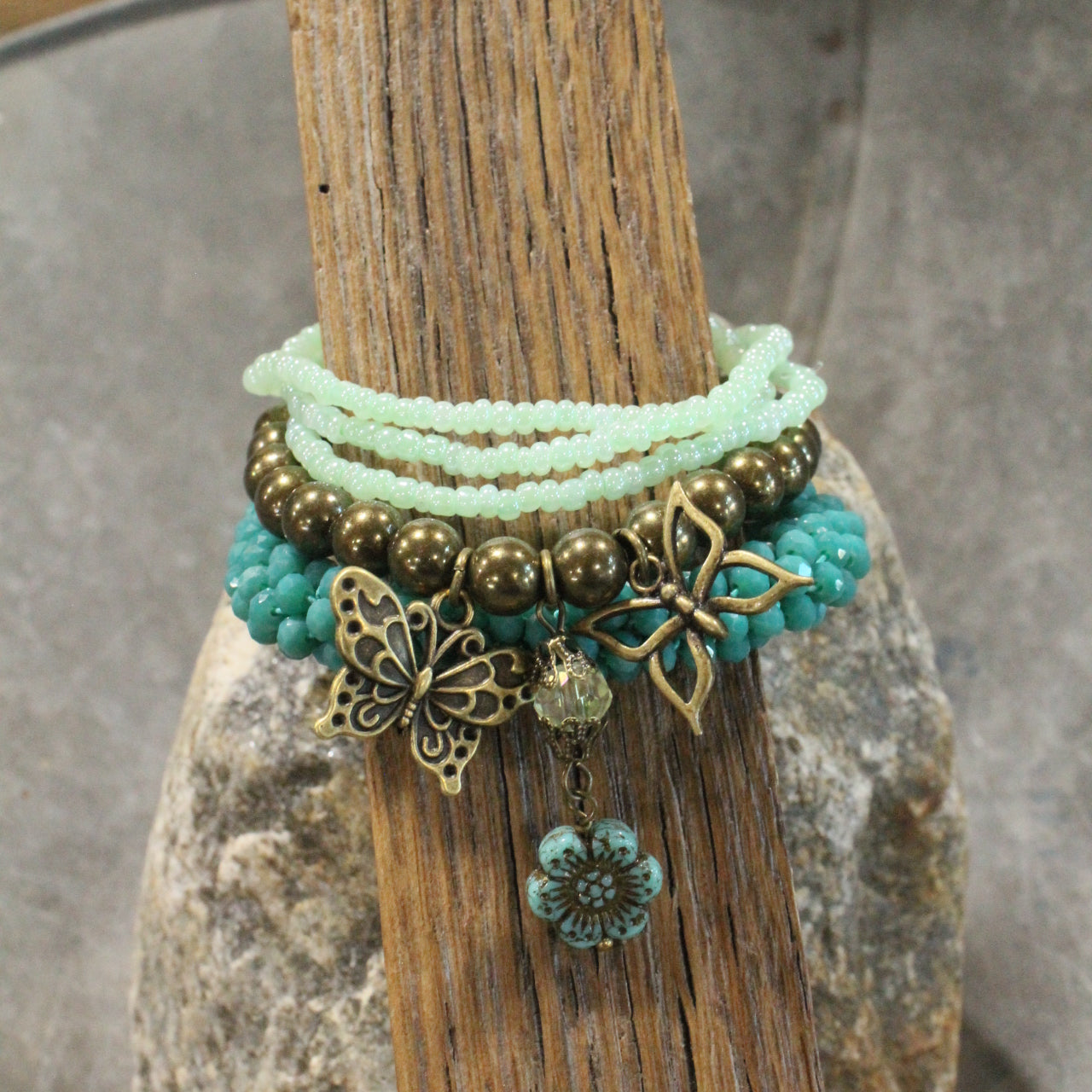 I Can Fly Jade Butterfly Bracelet Set