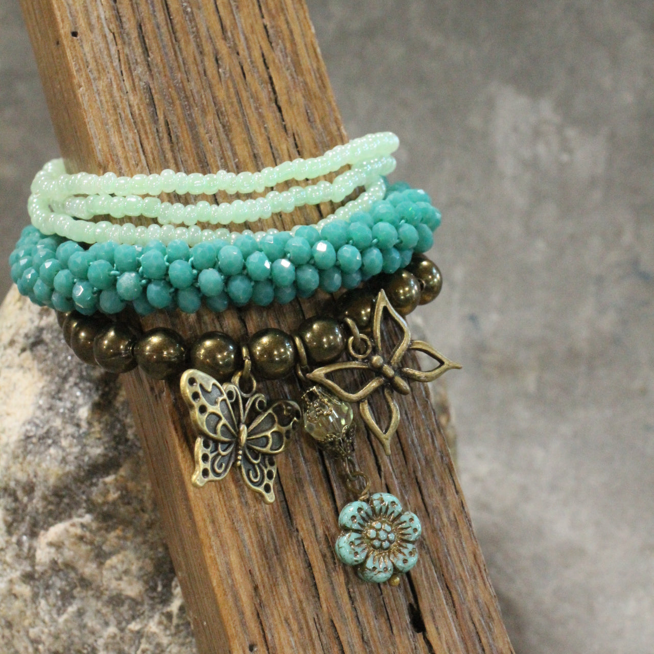 I Can Fly Jade Butterfly Bracelet Set