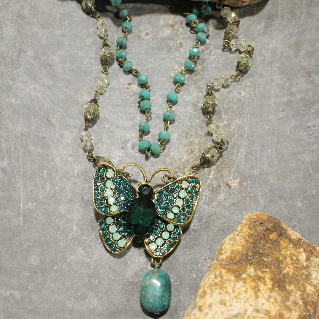 I Can Fly Jade Butterfly Layered Necklace