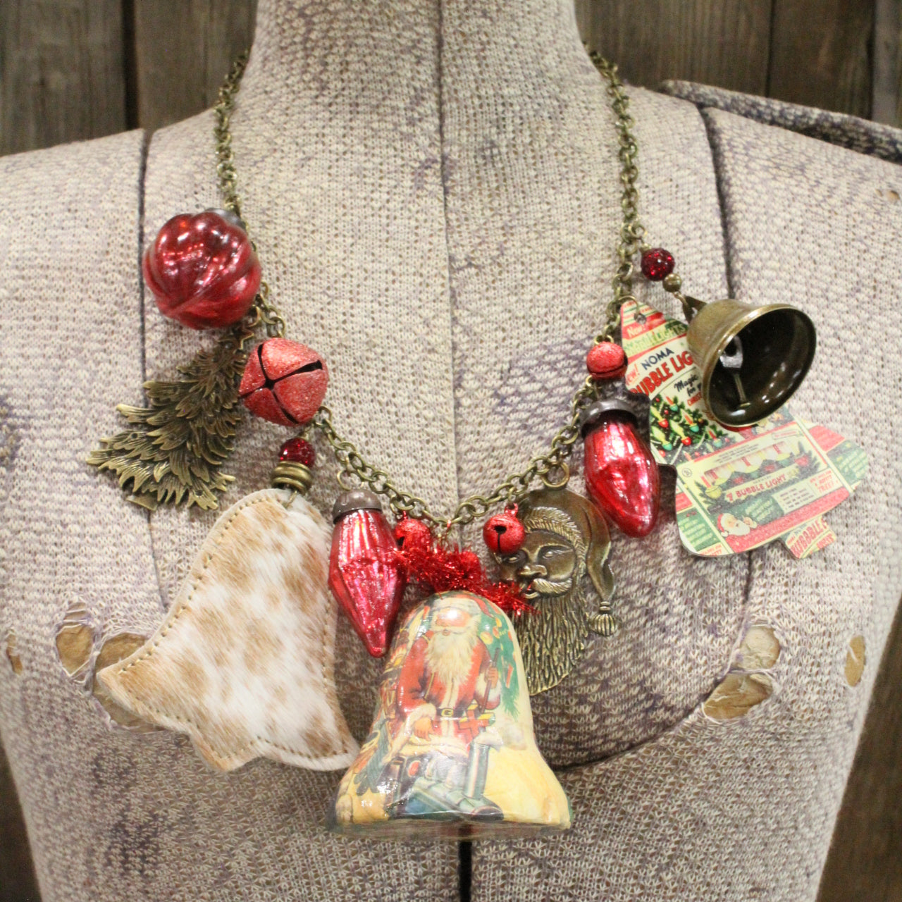 Vintage Christmas Charm'd Necklace