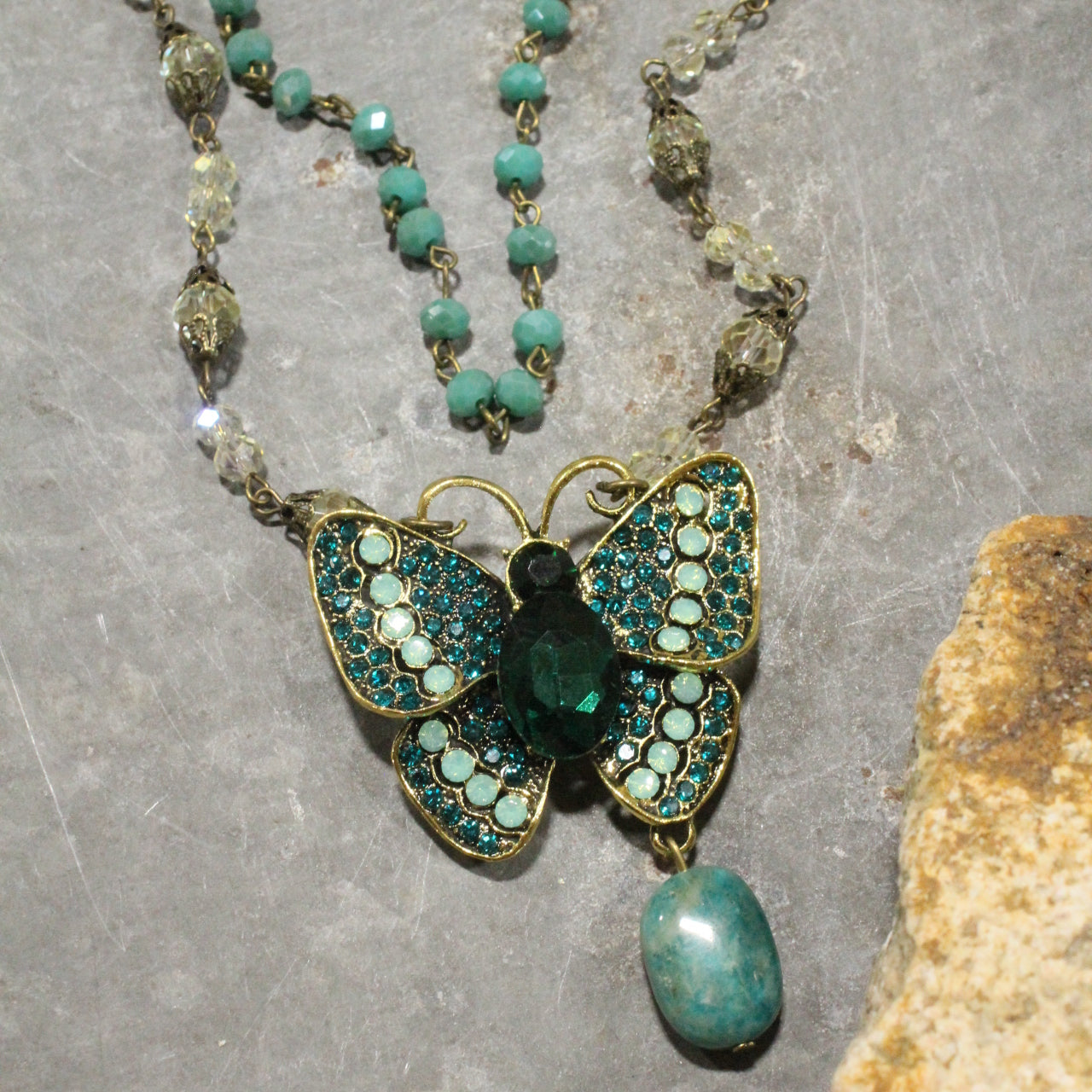 I Can Fly Jade Butterfly Layered Necklace