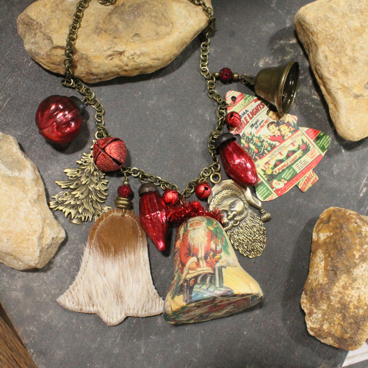 Vintage Christmas Charm'd Necklace
