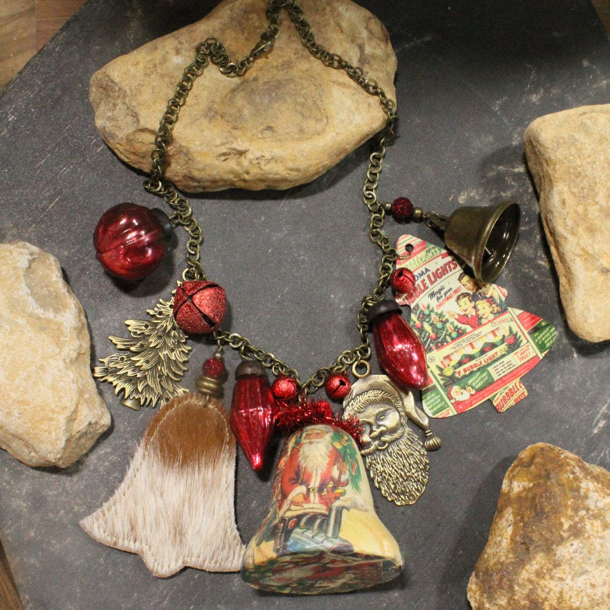 Vintage Christmas Charm'd Necklace