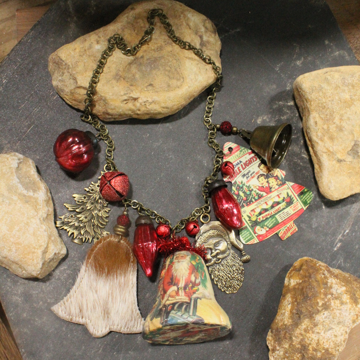 Vintage Christmas Charm'd Necklace