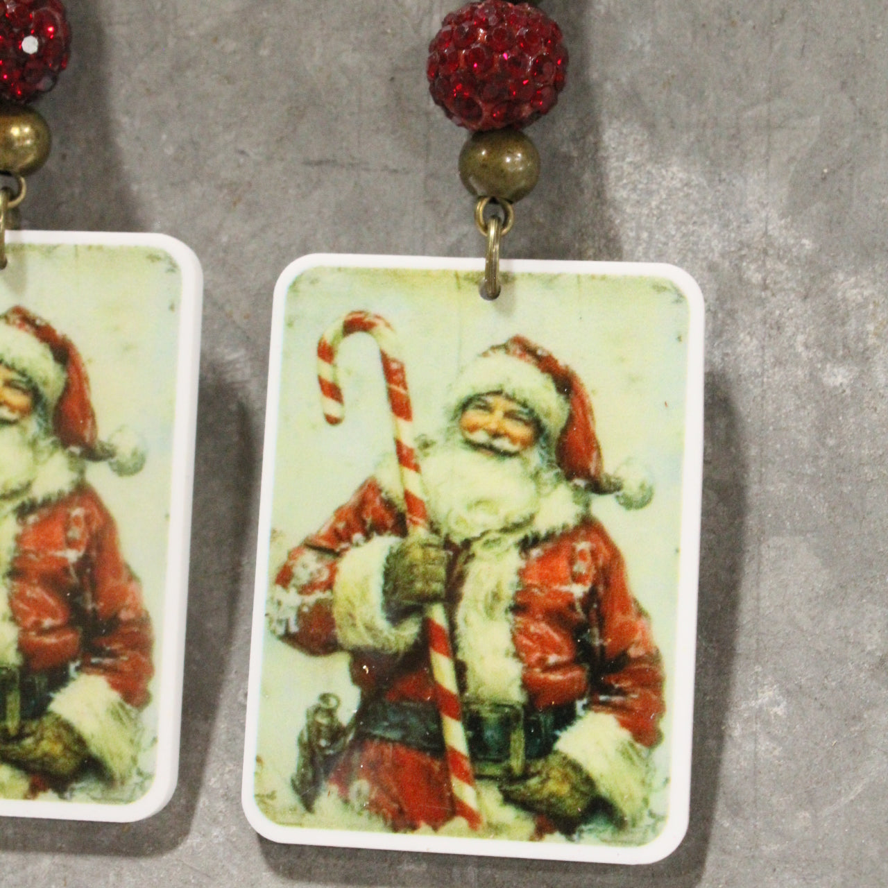 Candy Cane Santa Dangle Earrings