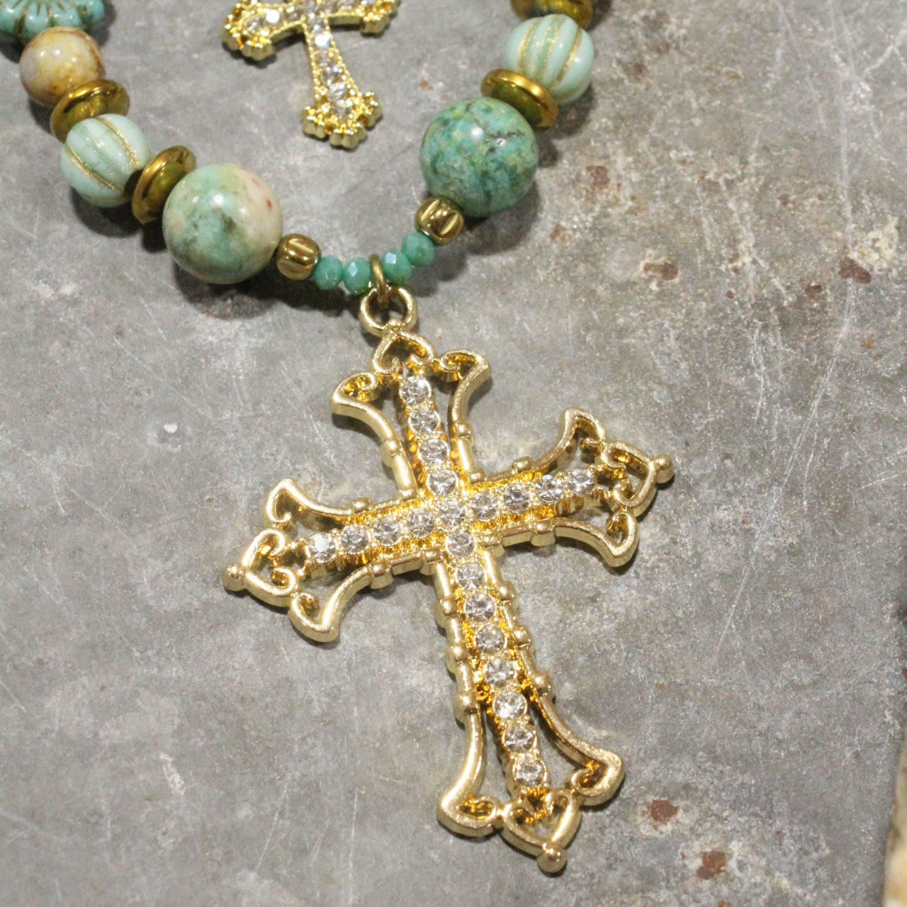 He Lives Cross Layered Necklace