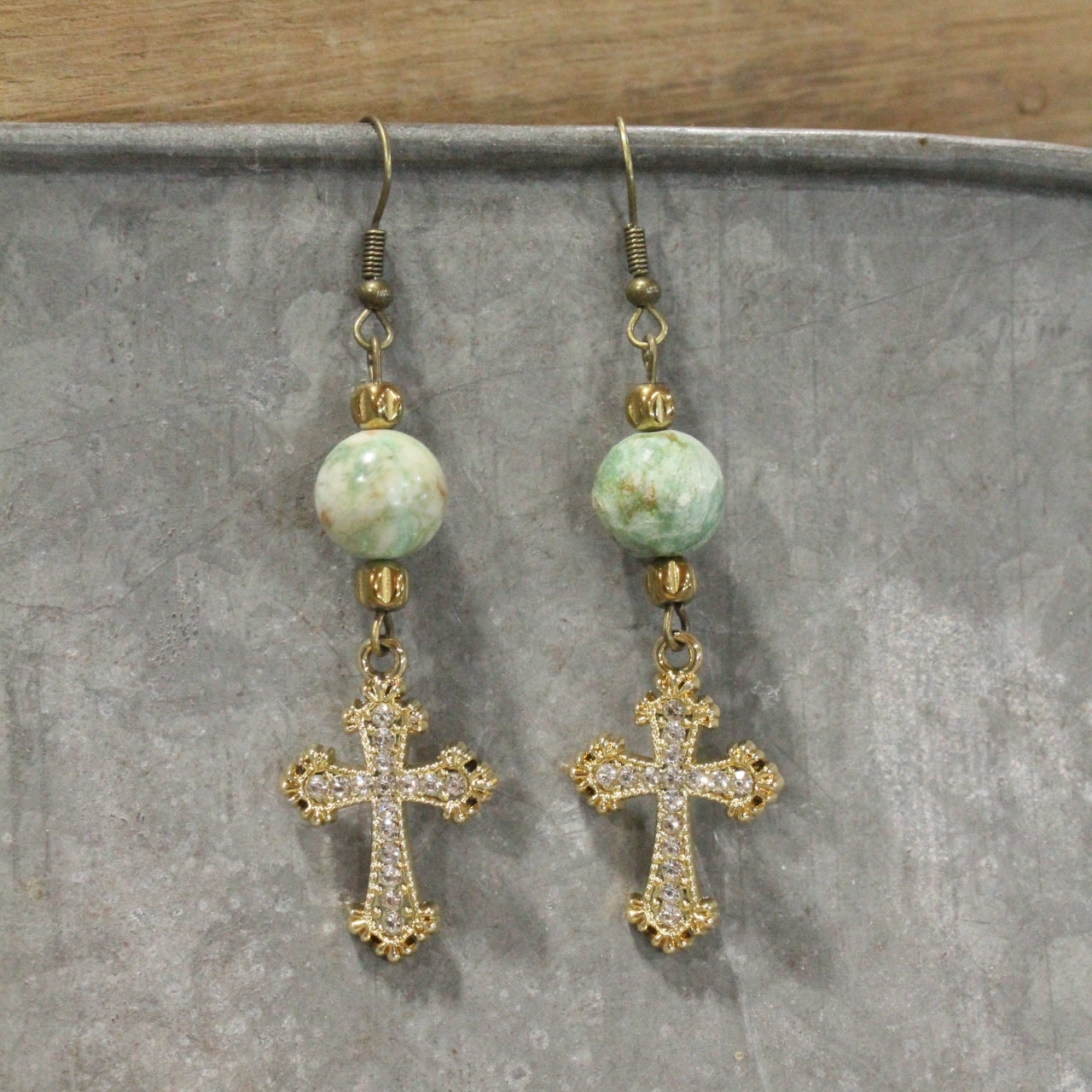 He Lives Cross Dangle Earrings