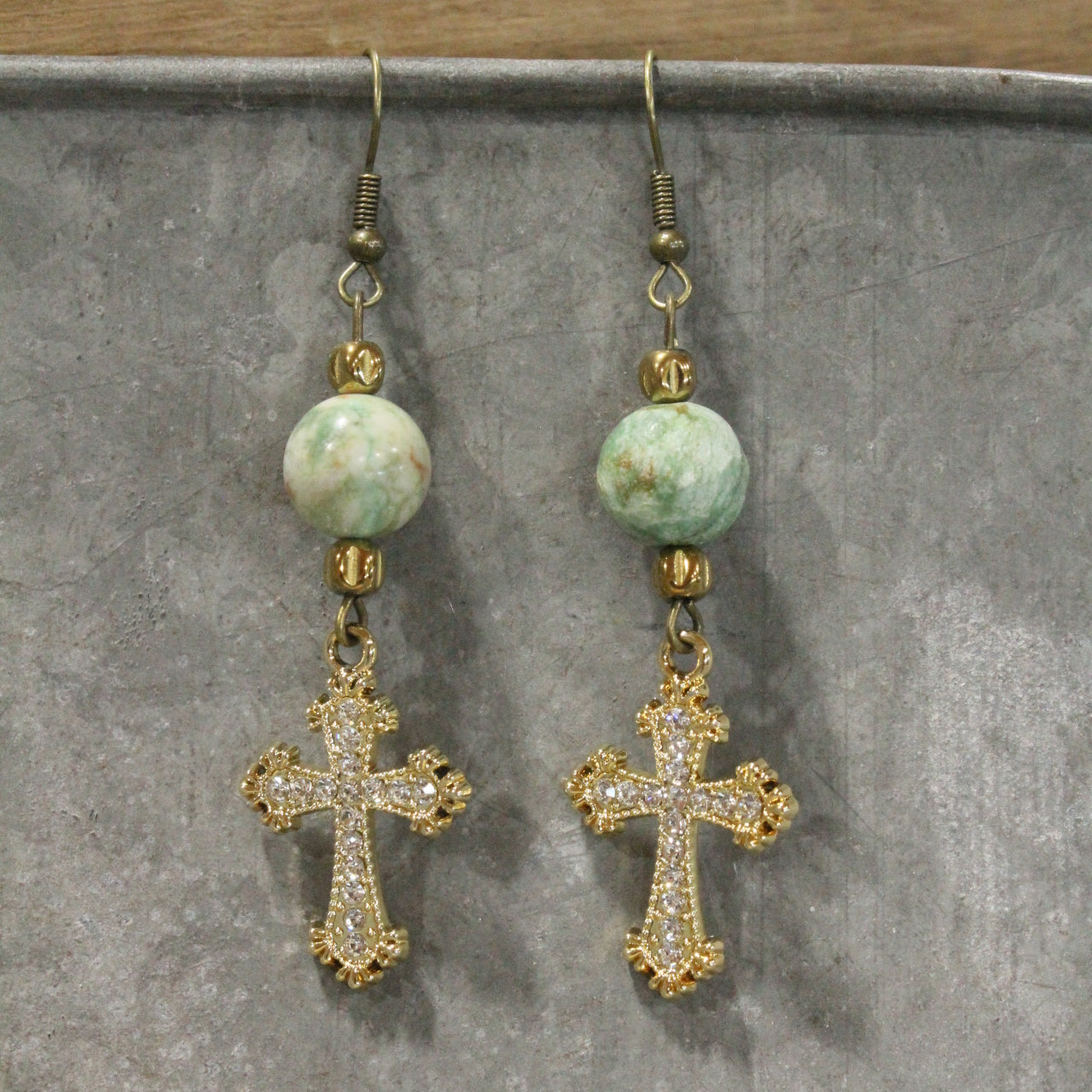 He Lives Cross Dangle Earrings