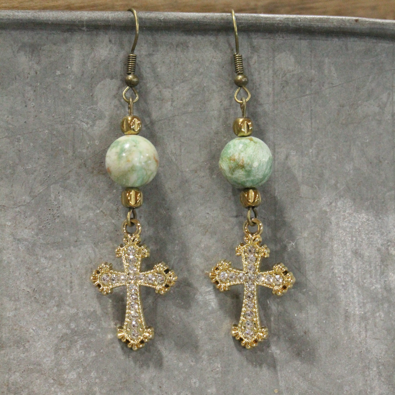 He Lives Cross Dangle Earrings