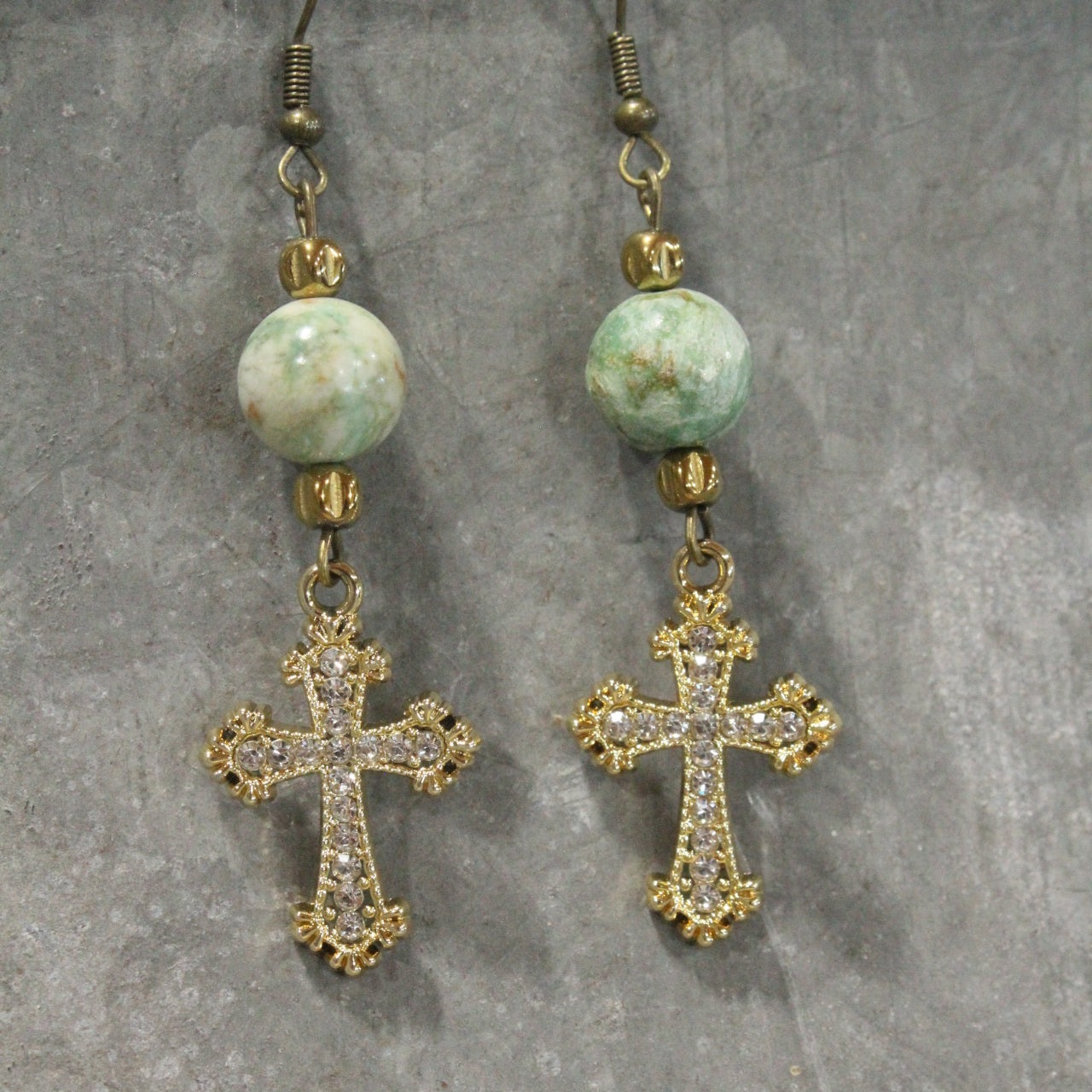 He Lives Cross Dangle Earrings