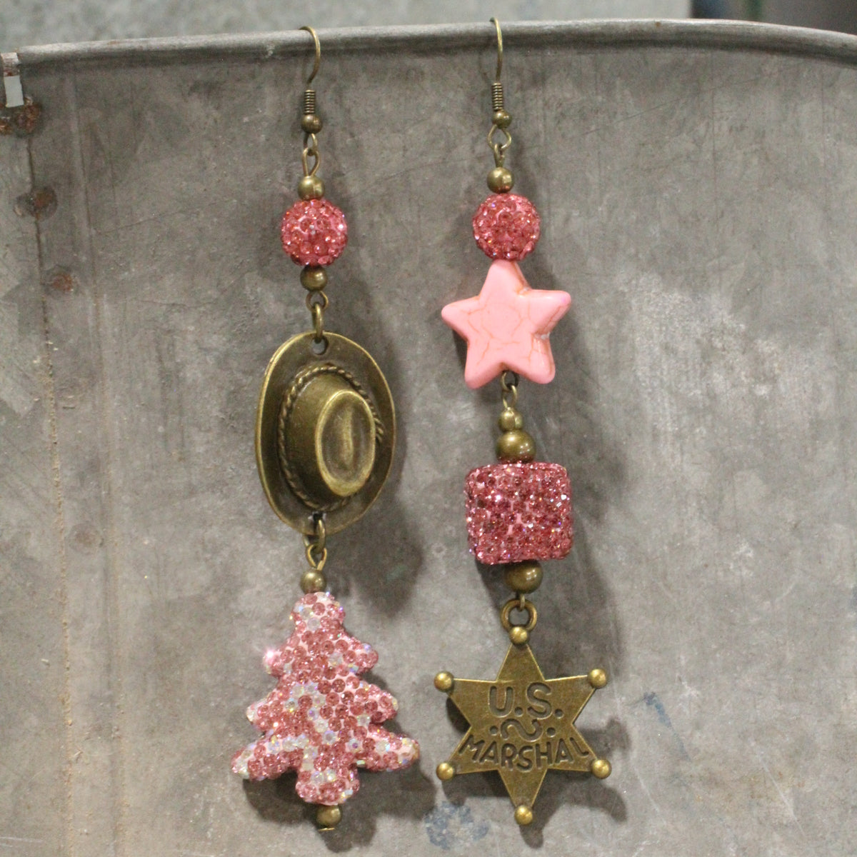 Grinch Gone U.S. Marshal Dangle Earrings