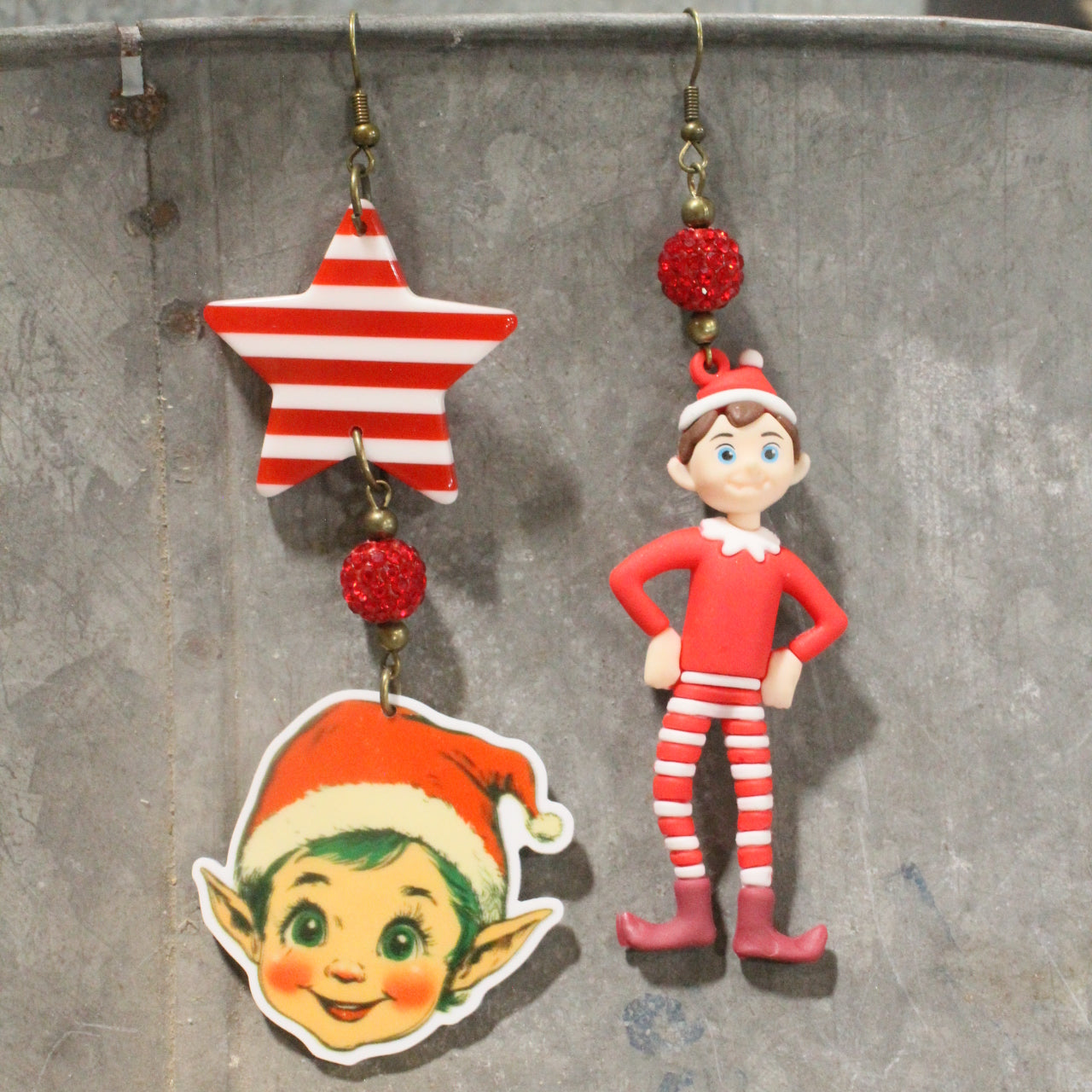 Elf On The Shelf Dangle Earrings