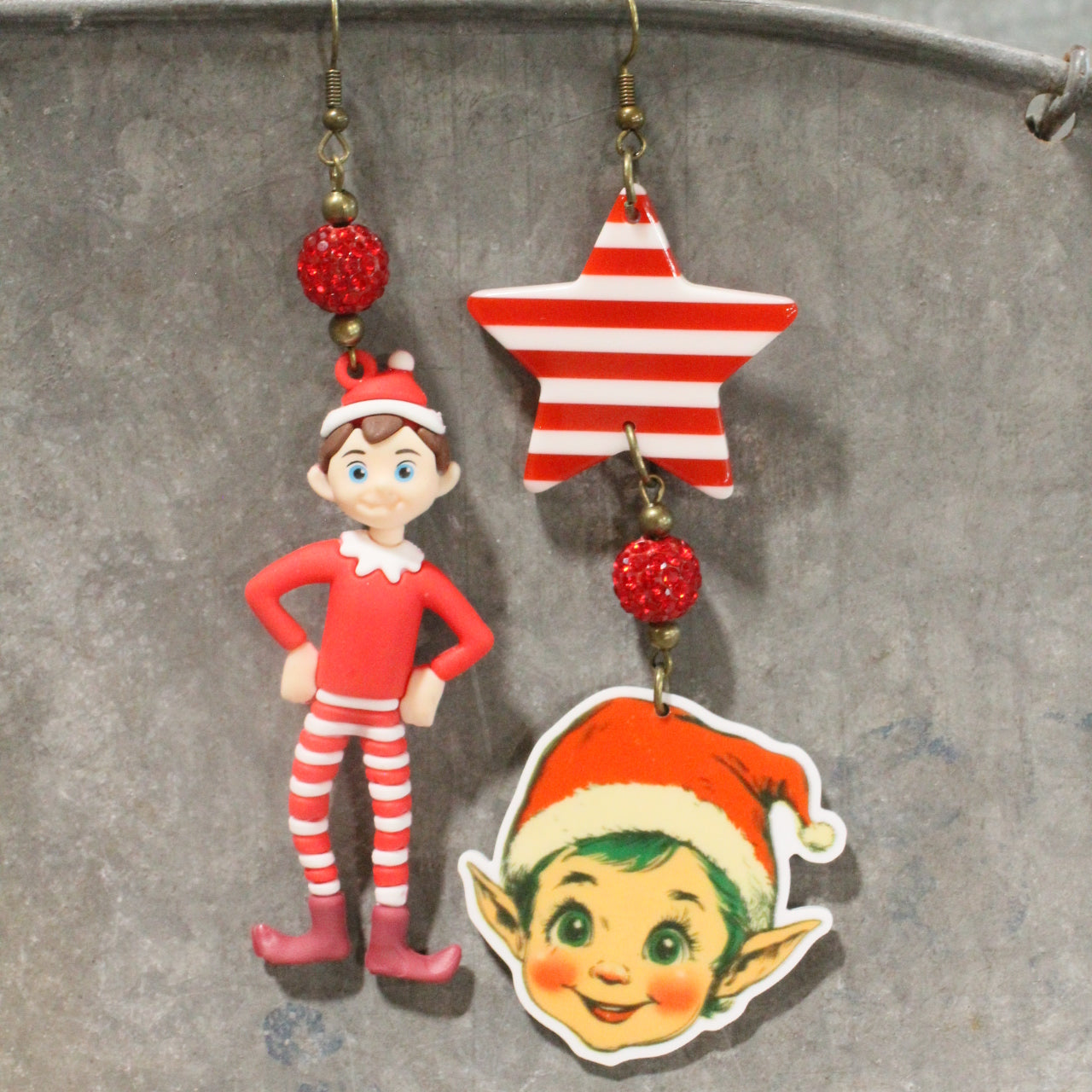 Elf On The Shelf Dangle Earrings