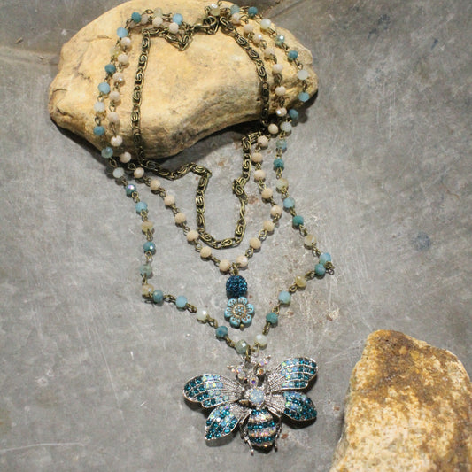 Buzzing Along Teel Layered Necklace