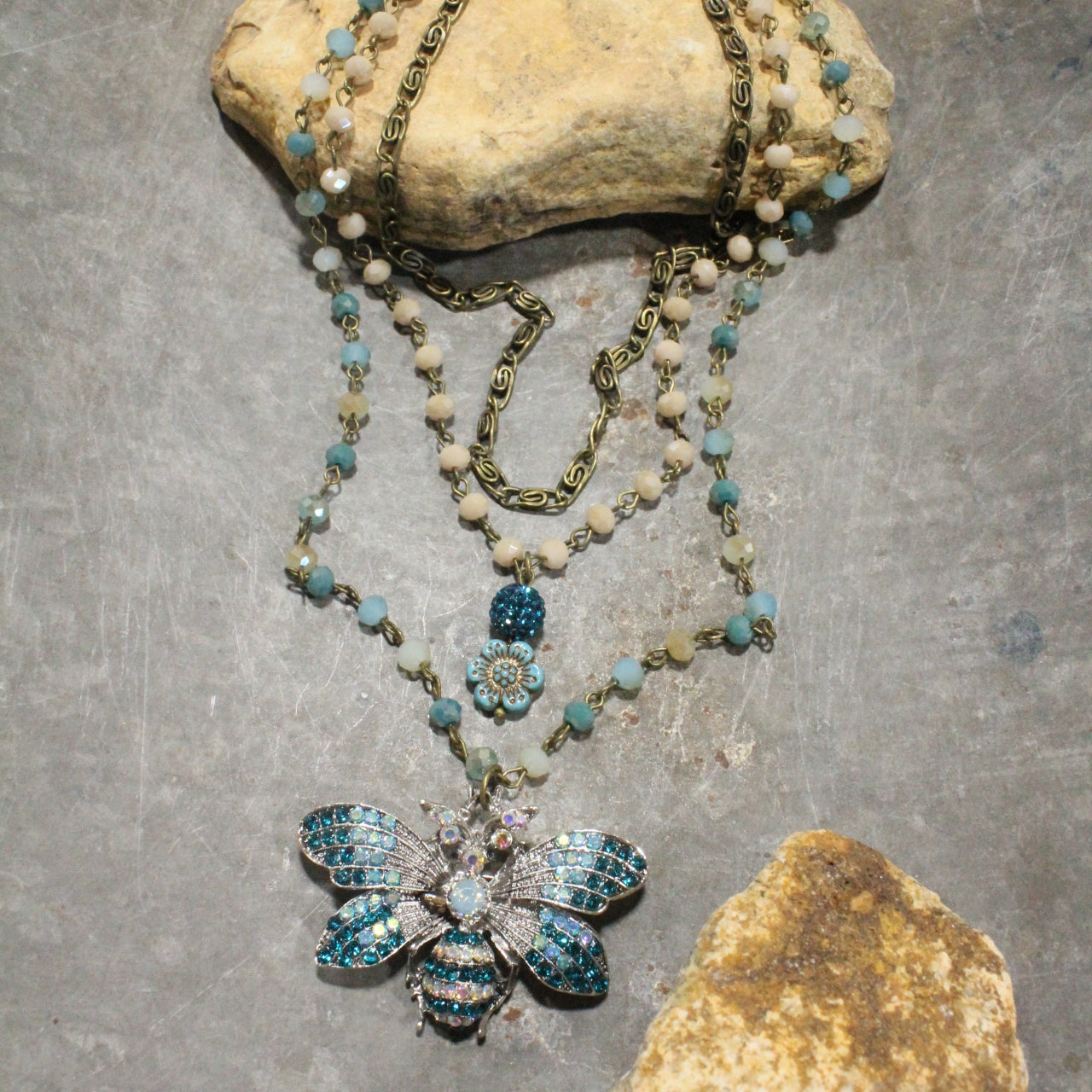 Buzzing Along Teel Layered Necklace