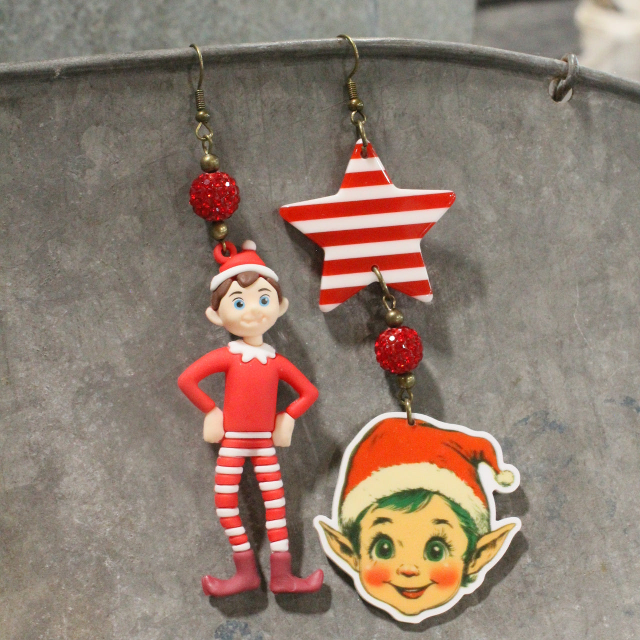 Elf On The Shelf Dangle Earrings