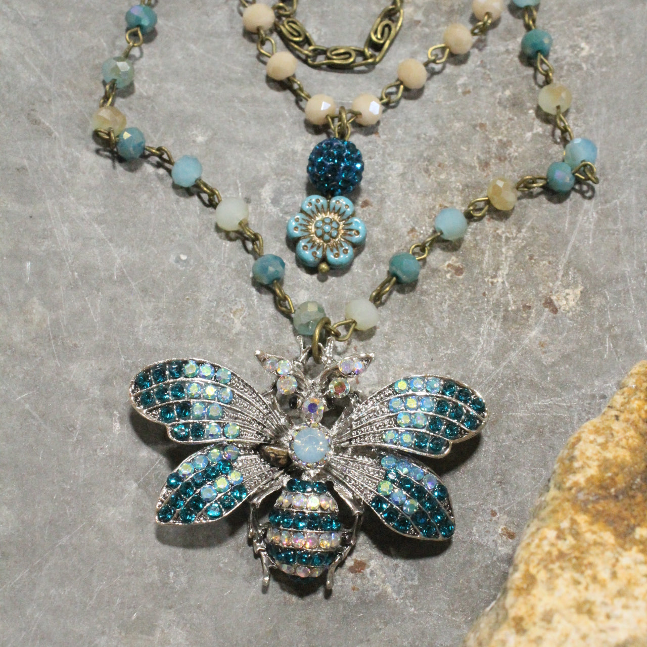 Buzzing Along Teel Layered Necklace