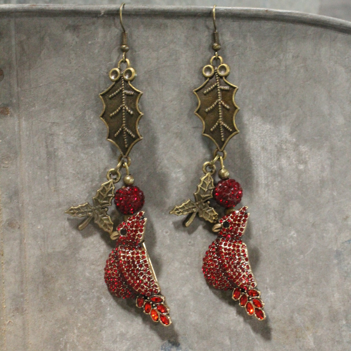 Old Father Time Christmas Dangle Earrings