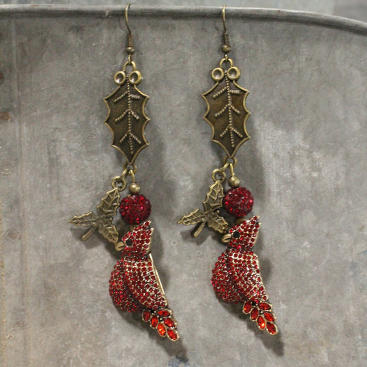 Old Father Time Christmas Dangle Earrings