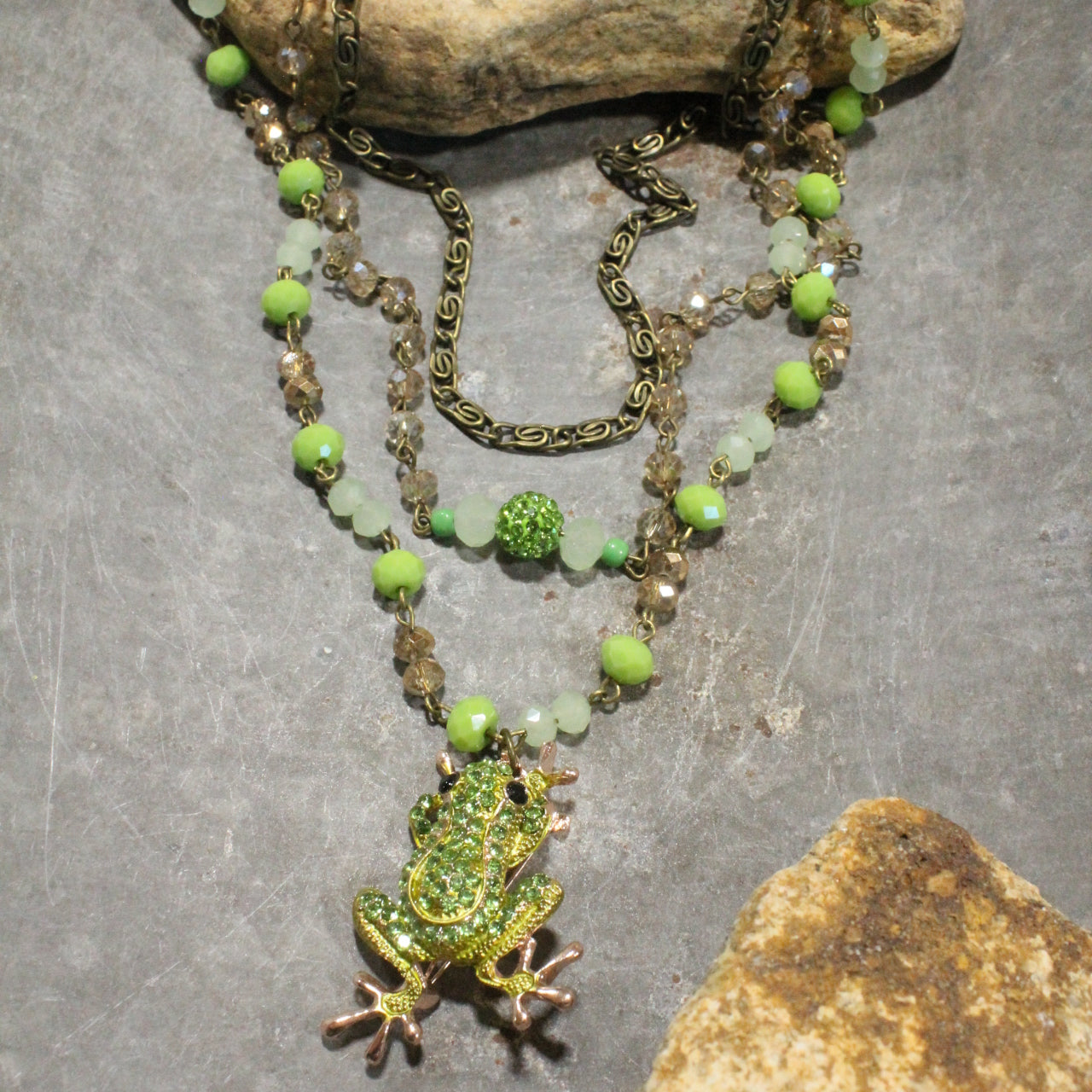 Out On A Lily Pad Layered Necklace