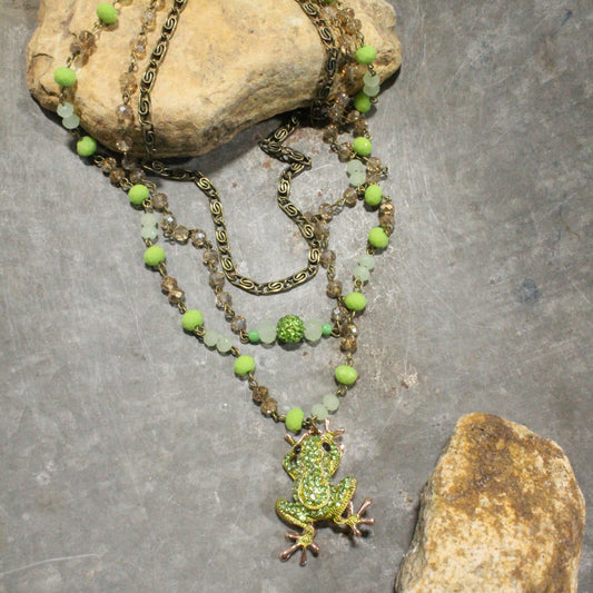 Out On A Lily Pad Layered Necklace