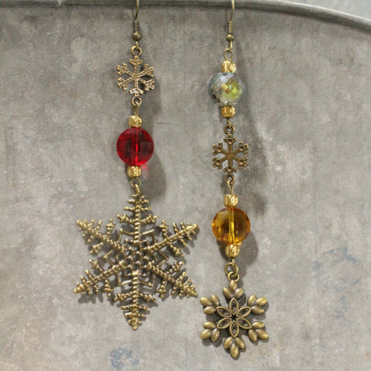 Diamonds Amongst The Snowflakes Dangle Earrings