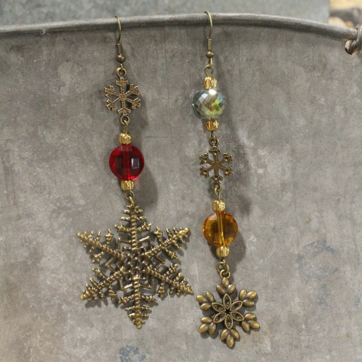 Diamonds Amongst The Snowflakes Dangle Earrings