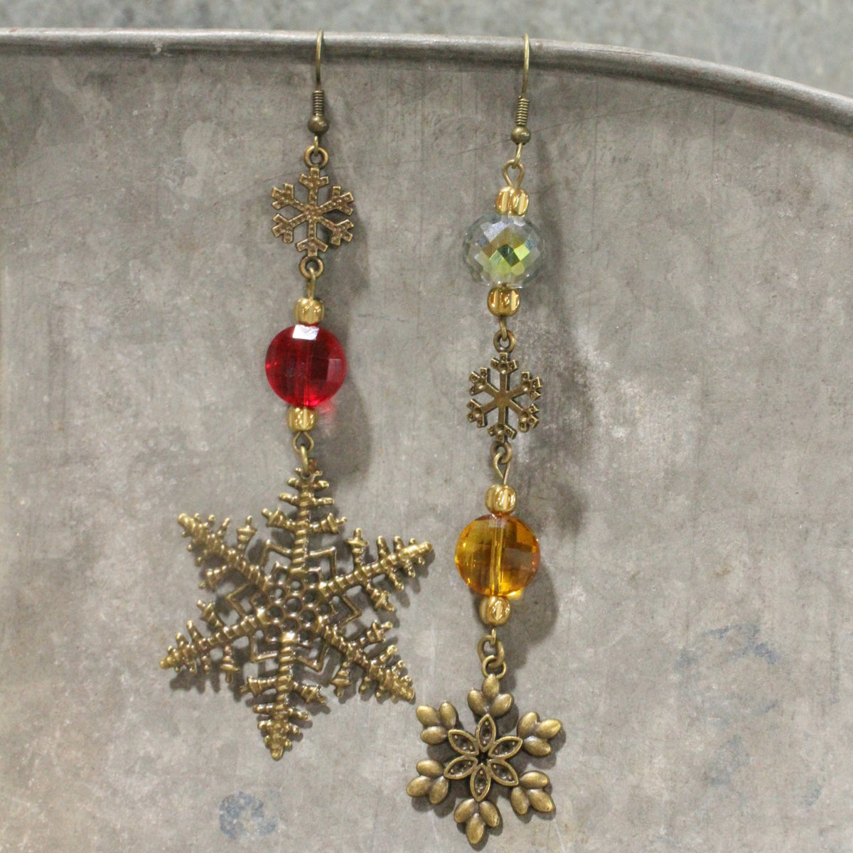 Diamonds Amongst The Snowflakes Dangle Earrings