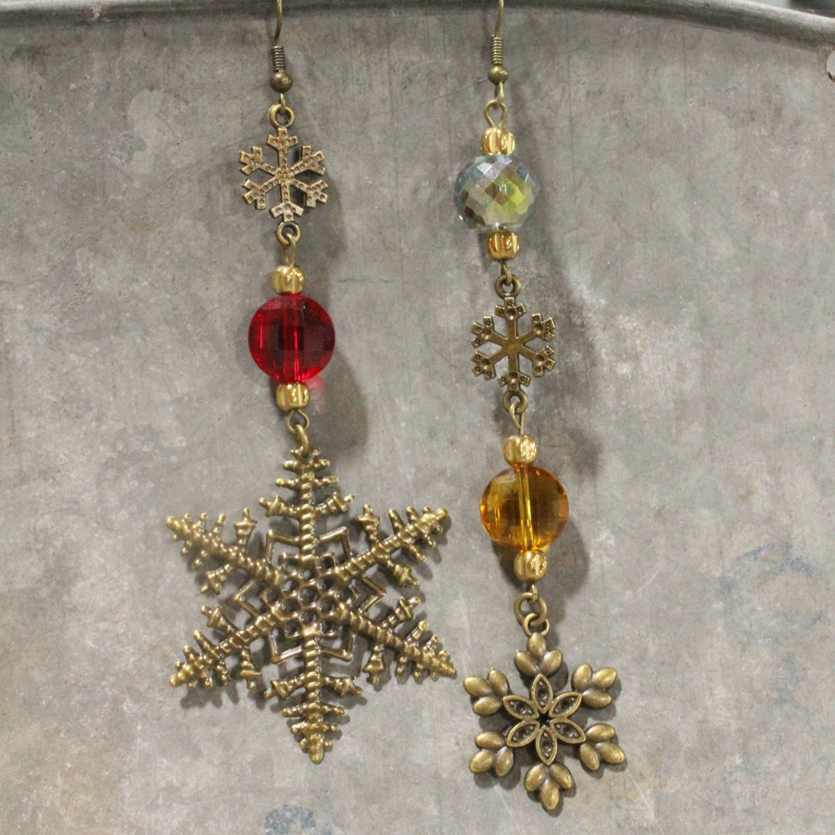 Diamonds Amongst The Snowflakes Dangle Earrings
