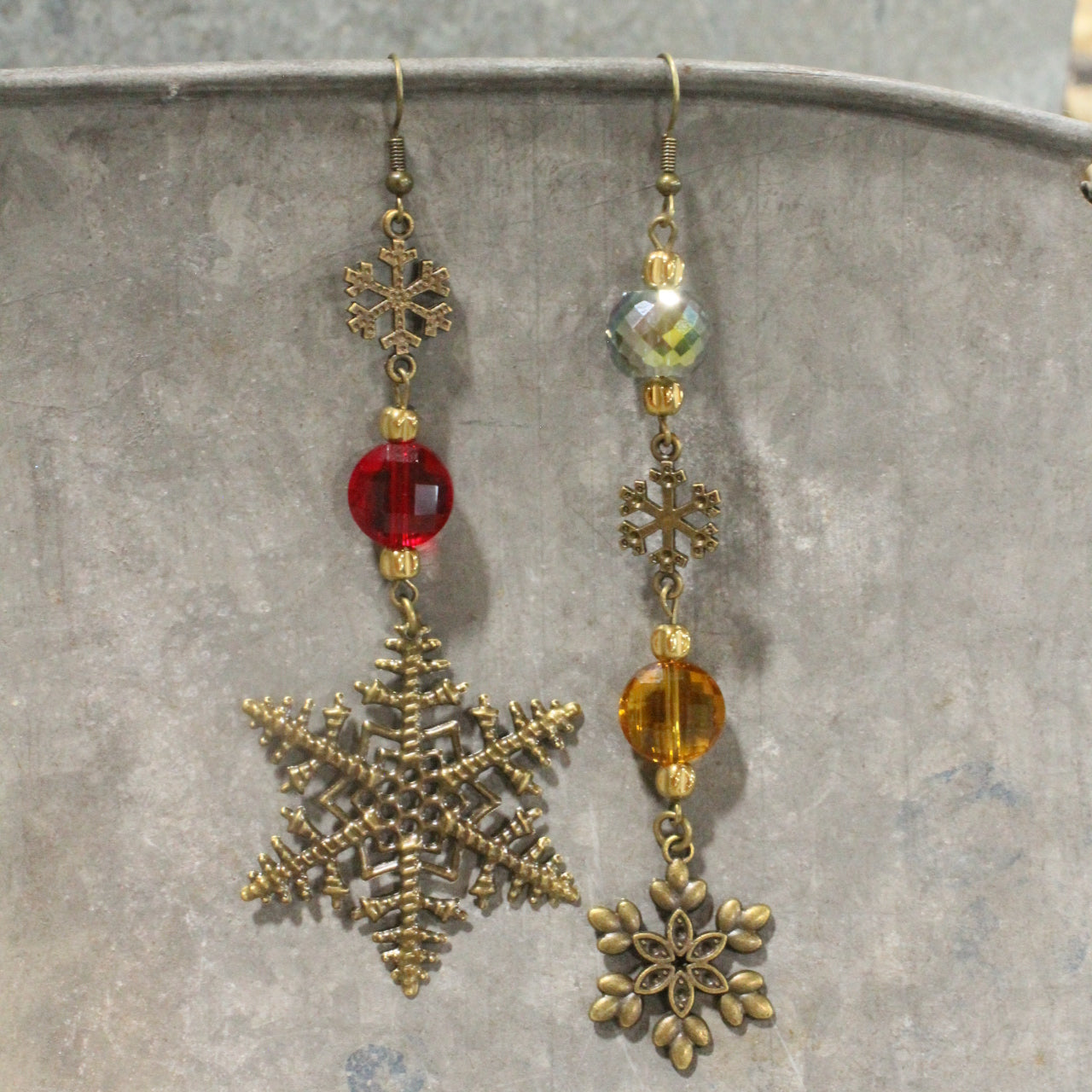 Diamonds Amongst The Snowflakes Dangle Earrings