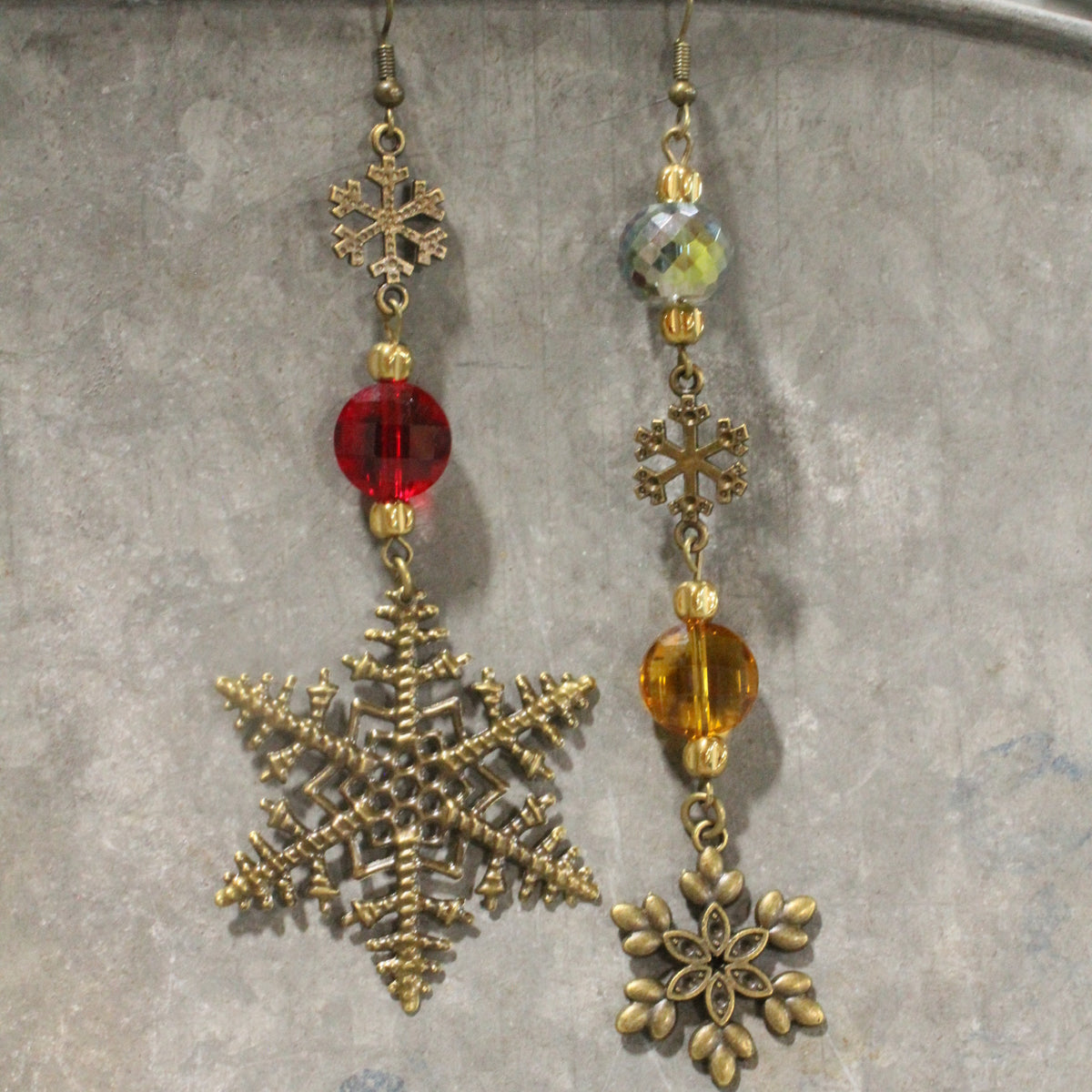 Diamonds Amongst The Snowflakes Dangle Earrings