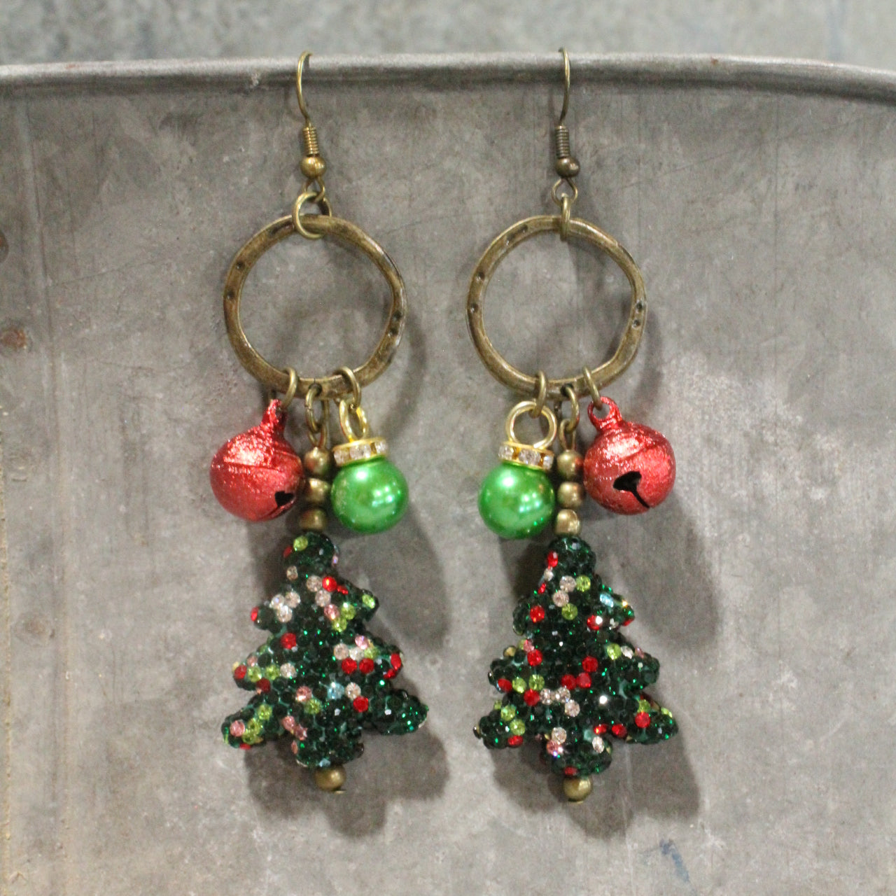 Old Fashioned Campfire Christmas Dangle Earrings