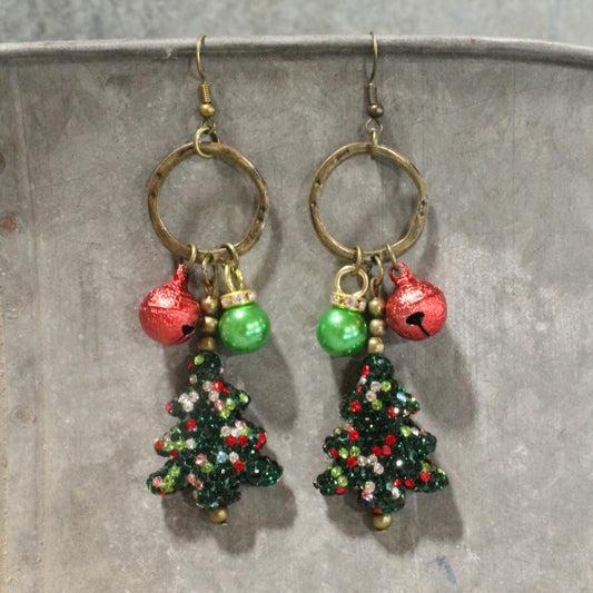 Old Fashioned Campfire Christmas Dangle Earrings