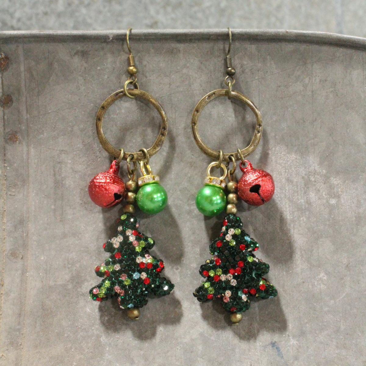Old Fashioned Campfire Christmas Dangle Earrings