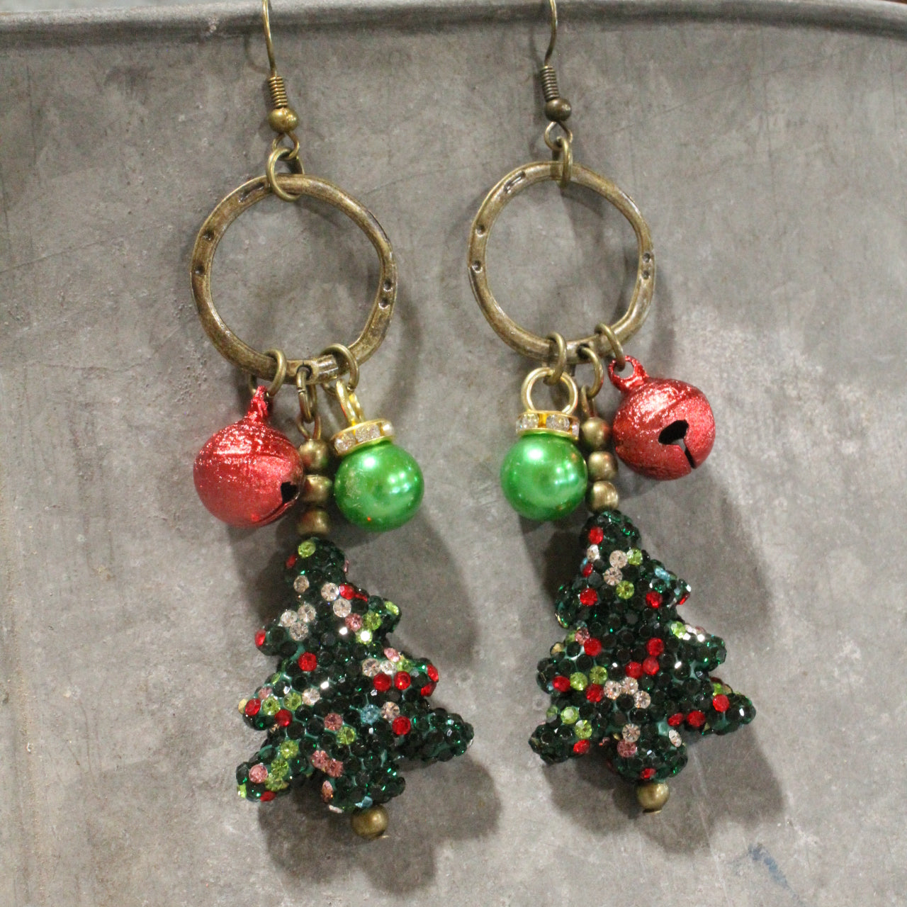 Old Fashioned Campfire Christmas Dangle Earrings